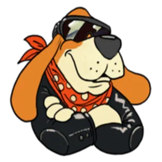 😎 chien, motard, dessin animé, autocollant, animal telegram sticker
