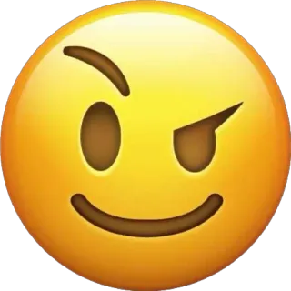 😈 อิโมจิ, ยิ้ม, ขยิบตา, หน้า, สีเหลือง, มีความสุข telegram sticker