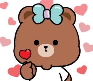 ⭐ 곰, 하트, 만화, 귀여운, 사랑 telegram sticker