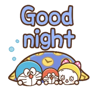 🔵 Good night buona notte, sonno, cartone animato whatsapp sticker