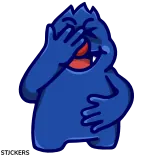 😂 Monster, blau, lachend, Cartoon telegram sticker