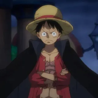 👒 Monkey D. Luffy One Piece Anime, Charakter, One Piece, Monkey D. Luffy telegram sticker