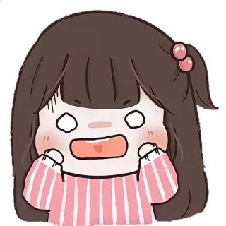 🎐 Hoạt hình, Cô gái, Dễ thương, Minh họa, Nhãn dán, Chibi telegram sticker