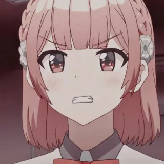 🎆 аниме, девушка, злая, выражение telegram sticker