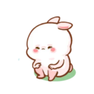 😢 kreskówka, królik, słodki, zwierzę, naklejka whatsapp sticker