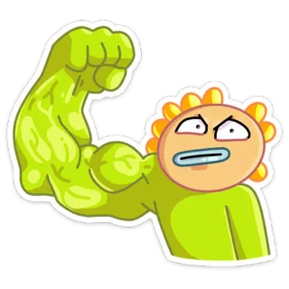 💪 Cartoon, Muskel, Stark, Flex, Figur, Gesichtsausdruck whatsapp sticker