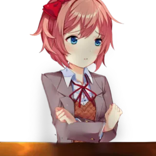 😒 Sayori Doki Doki Literature Club! Anime, Doki Doki Literature Club, Sayori, Triste, Personaggio, Ragazza telegram sticker