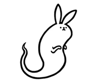 🐇 lapin, lapinou, animal, mignon, dessin animé, personnage, fantôme telegram sticker
