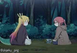 🤣 Tohru and Kobayashi Miss Kobayashi's Dragon Maid telegram sticker