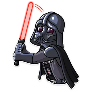 😈 Darth Vader Star Wars darth vader, star wars, miecz świetlny, sci-fi, kreskówka telegram sticker
