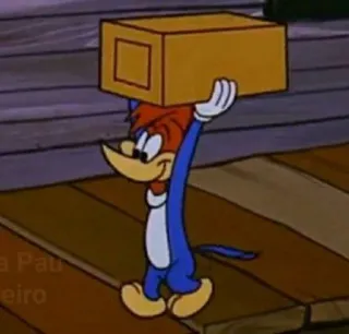 📦 Woody Woodpecker cartone animato, Woody Woodpecker, uccello, divertente, animazione whatsapp sticker