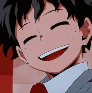 ☺ Izuku Midoriya My Hero Academia anime, my hero academia, izuku midoriya, deku, smile, cartoon whatsapp sticker