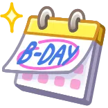 π B-DAY verjaardag, kalender, feest, evenement, gelegenheid, feestje telegram sticker