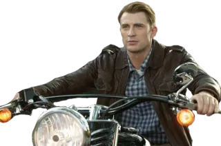 🏍 Captain America Captain America, super-héros, Chris Evans, Marvel, moto, Avenger telegram sticker