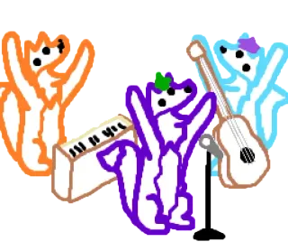 🐺 животные, музыка, клавиатура, гитара, группа, развлечения whatsapp sticker