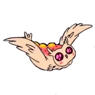 🦉 Eule, fliegend, Cartoon, Aufkleber telegram sticker