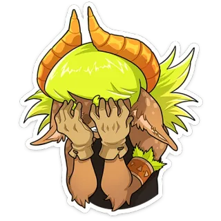 🙈 monster, horns, fantasy, creature, cartoon, animal telegram sticker