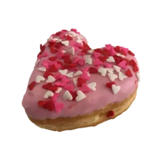 🤩 donut, heart, sprinkles, food, dessert, pink, sweet telegram sticker