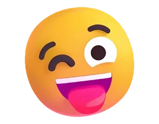 😜 Emoji, Occhiolino, Linguaccia, Faccina sorridente, Giallo telegram sticker