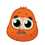 😧 การ์ตูน, ใบหน้า, ตัวละคร, สีหน้า, ขิง, กลัว, ดิจิทัลอาร์ต telegram sticker