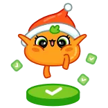 ✅ Kreskówka, Boże Narodzenie, Świąteczny, Pomarańczowy, Uroczy, Zaznaczenie, Święto telegram sticker