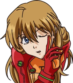 😘 Asuka Langley Sohryu Neon Genesis Evangelion Anime, Fille, Personnage, Asuka, Evangelion telegram sticker