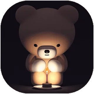 🕯 beer, kaars, schattig, donker, cartoon, speelgoed, teddybeer whatsapp sticker