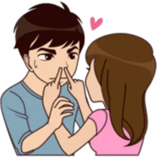 😬 Dessin animé, Couple, Amour, Relation, Drôle, Doigts d'honneur, Offensant telegram sticker