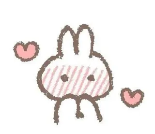 ❤ coelho, coelhinho, amor, fofo, animal, coração, kawaii telegram sticker