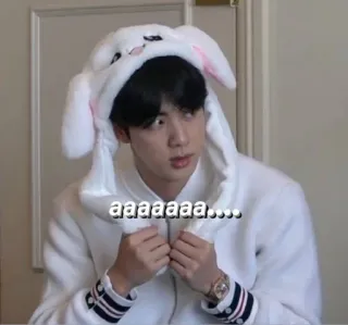 🤔 aaaaaaa.... coniglio, spaventato, kpop, uomo, bianco telegram sticker