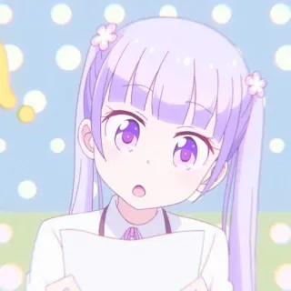 🌿 Anime, Garota, Fofa, Cabelo roxo, Desenho animado telegram sticker