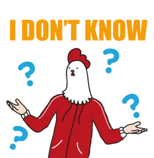 🤷‍♀️ I DON'T KNOW Huhn, Frage, Verwirrt, kA, Unsicher, Cartoon telegram sticker