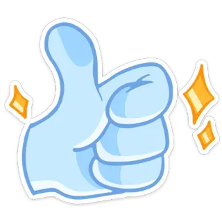 👍 Ngón tay cái giơ lên, OK, Tốt, Chấp thuận, Tích cực, Cử chỉ tay telegram sticker