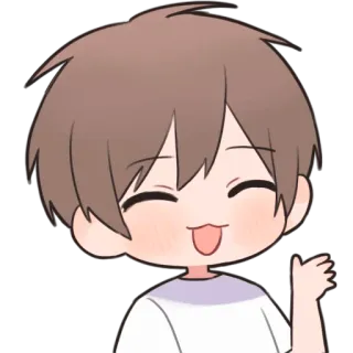 🤣 치비, 애니메이션 스타일, 만화 캐릭터, 귀여운, 손 흔드는, 행복한 telegram sticker