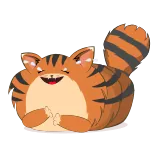 😂 gatto, felice, ridendo, carino, tigre, arancione telegram sticker