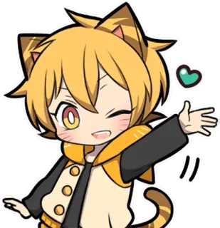 ✋ 애니메이션, 고양이, 카와이, 하트, 귀여운, 만화, 스티커 telegram sticker