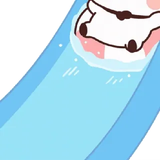 😂 slide, tobogã aquático, fofo, desenho animado, animal whatsapp sticker