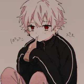 🤍 ぱぴこ anime, cartoon, drink, boy, cute whatsapp sticker