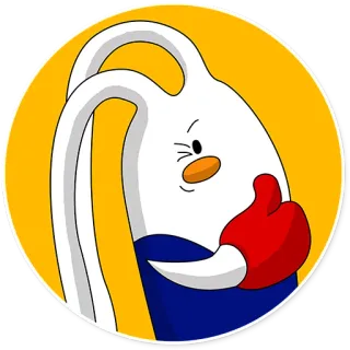 👍 cartoon, rabbit, animal, cute, thumb up telegram sticker