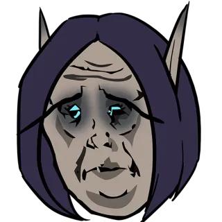 😢 Elfo, Fantasia, Triste, Personagem, Desenho animado telegram sticker