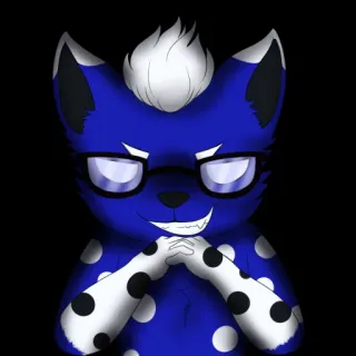 😤 Furry, Anthro, Sorriso Malicioso, Tramando, Desenho Animado, Animal, Azul, Óculos whatsapp sticker
