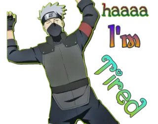 😩 Kakashi Naruto haaaa
I'm tired anime, tired, kakashi, naruto telegram sticker