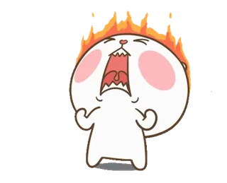😡 en colère, feu, dessin animé, chat, stress, contrarié whatsapp sticker