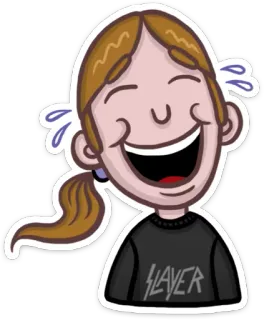 😂 SLAYER riendo, feliz, banda metal, Slayer, dibujos animados, logo banda telegram sticker