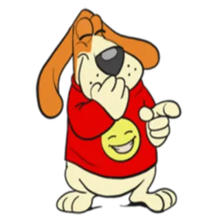 😄 dessin animé, chien, smiley, personnage, illustration, t-shirt rouge telegram sticker