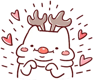 ☺️ 猫, トナカイ, ハート, かわいい, 漫画, 動物, ホリデー telegram sticker