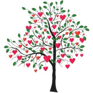 ❤️ дерево, сердца, любовь, природа, листья, день святого валентина telegram sticker