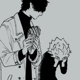 👁‍🗨 Animé, Manga, Triste, Contrarié, Personnage, Noir et blanc telegram sticker