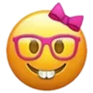 🎀 Emoji, Nerd, Brille, Schleife, Gesicht, Lächeln telegram sticker