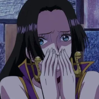 😱 Boa Hancock One Piece anime, One Piece, Boa Hancock, pleurer, choqué whatsapp sticker